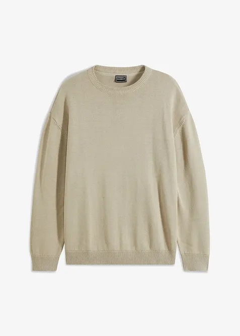 Tröja med rund halsringning i bomullsblandning, Loose Fit, bonprix