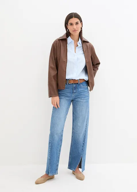 Skjortblus av ren bomull, bonprix