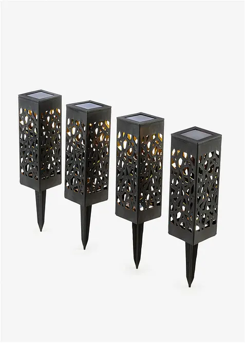 Tr&auml;dg&aring;rdsspjut "Ornament" med solceller (4-pack), bonprix