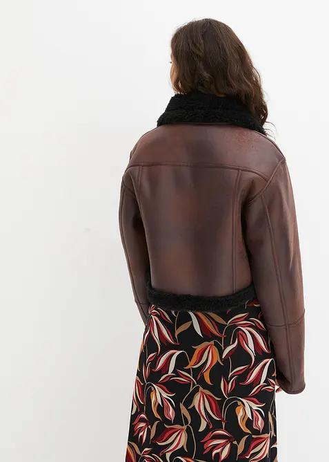 Pilotjacka i lammskinnsimitation, bonprix