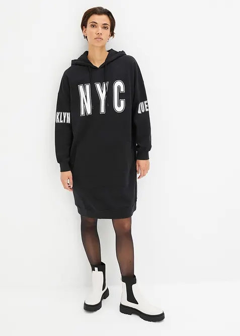 Sweatklänning av ekologisk bomull, bonprix