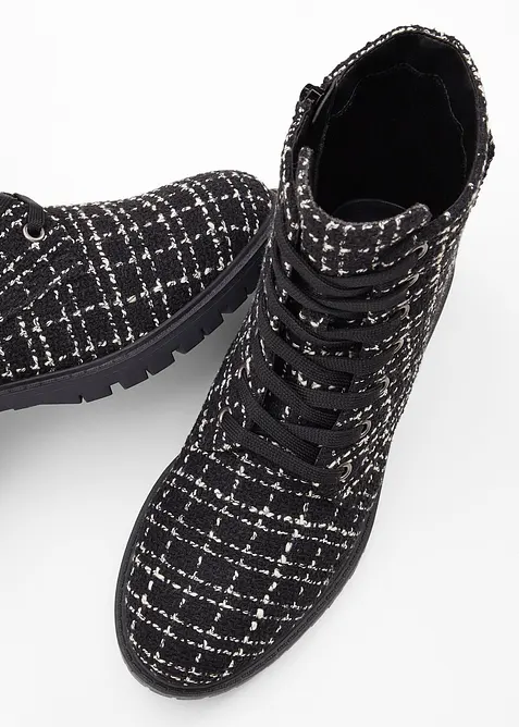 Snörkänga med bouclélook, bonprix