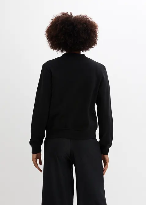 Sweatshirtjacka med knappsl&aring;, bonprix