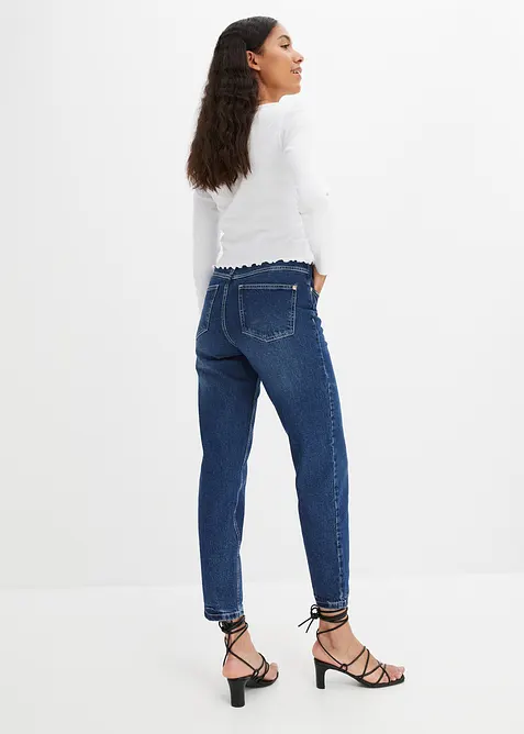 Mom Jeans High Waist, Low Stretch cropped, bonprix