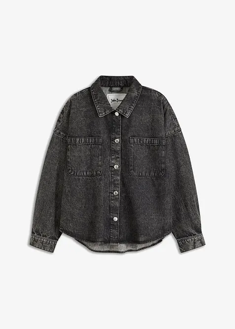 Jeansskjorta i oversizemodell av ekologisk bomull, bonprix