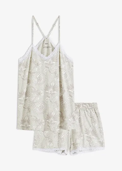 Pyjamas med shorts och smala axelband, bonprix