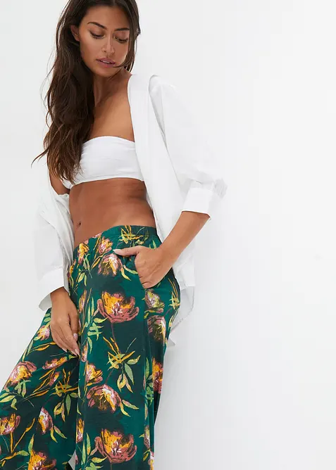 Vid pyjamasbyxa i viskosmix, bonprix