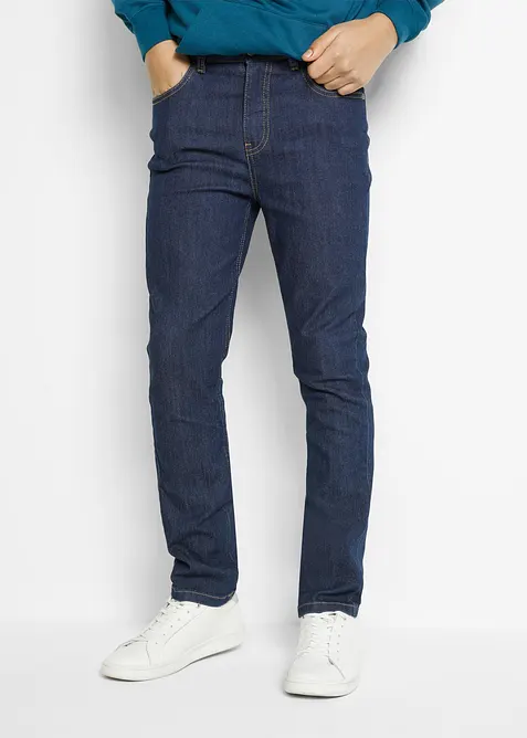 Slim Fit Stretch Jeans med reglerbar midja, Straight, bonprix