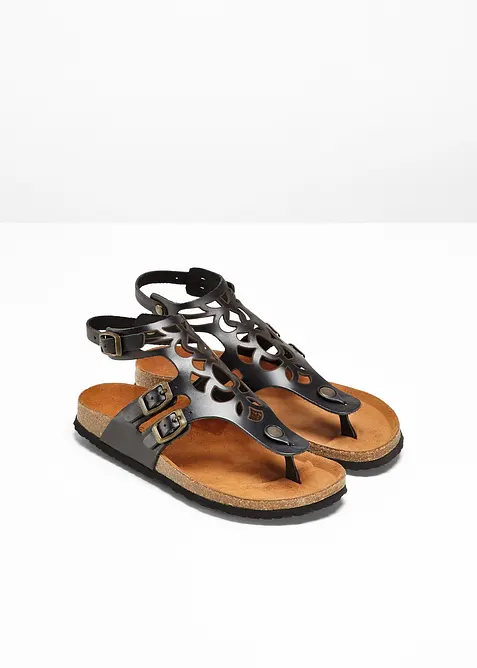 Bekväm skinnsandal, bonprix