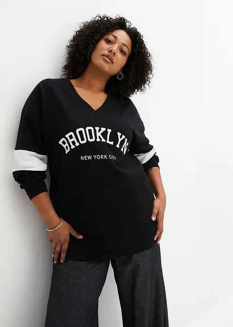 Oversizesweatshirt i bomullsmix, bonprix