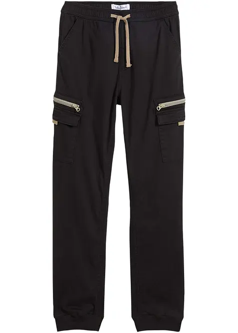 Cargobyxa i stretchig bomullsmix för barn, normal passform, raka ben, bonprix