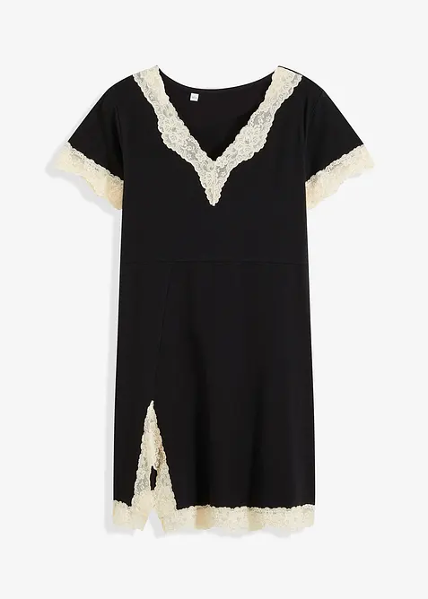 Kort nattlinne med ljuvlig spets, bonprix