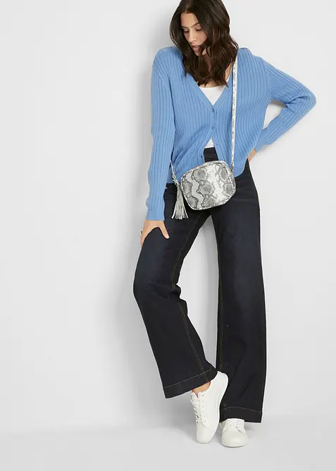 Wide Leg Jeans Mid Waist, med bekväm midja, bonprix