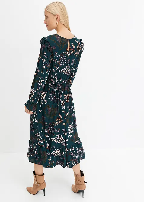 Mellanlång klänning av ren viskos, bonprix