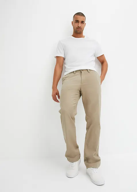 Chinos av bomull i Regular Fit, Straight, bonprix