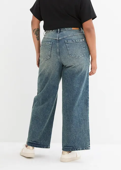 Wide Leg Jeans High Waist, Low Stretch, bonprix