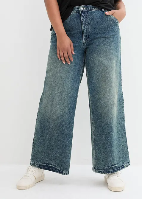 Wide Leg Jeans High Waist, Low Stretch, bonprix