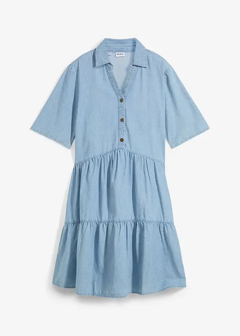 Kort&auml;rmad jeanskl&auml;nning, bonprix