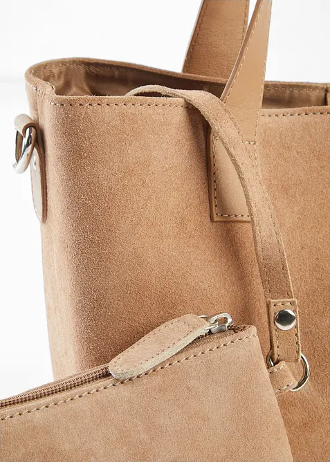 Handväska i skinn, bonprix