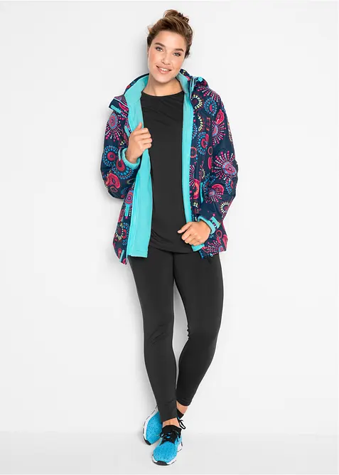 Vattentät 2-i-1-funktionsjacka med huva, bonprix