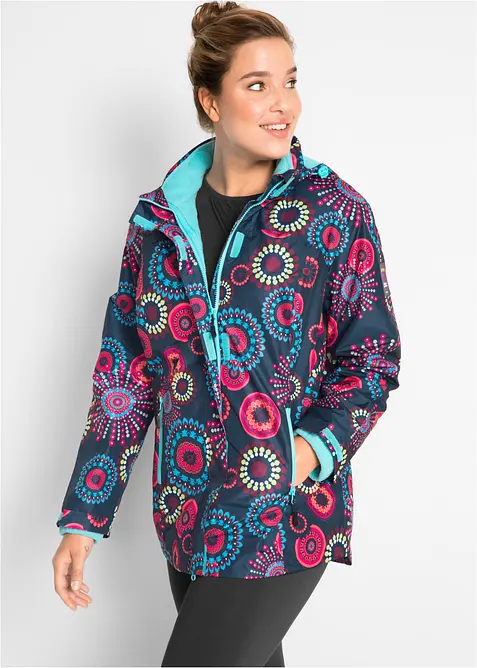 Vattentät 2-i-1-funktionsjacka med huva, bonprix