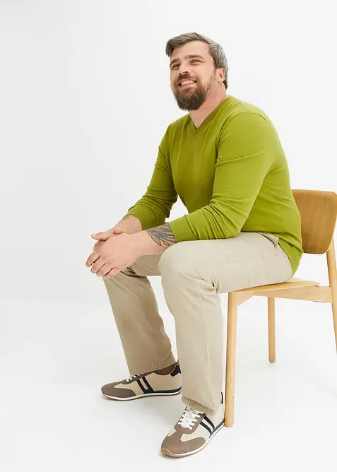 Finstickad tr&ouml;ja av mjuk bomullsmix, bonprix