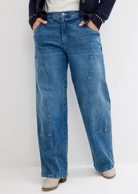 Jeans Wide Leg Mid Waist, bonprix