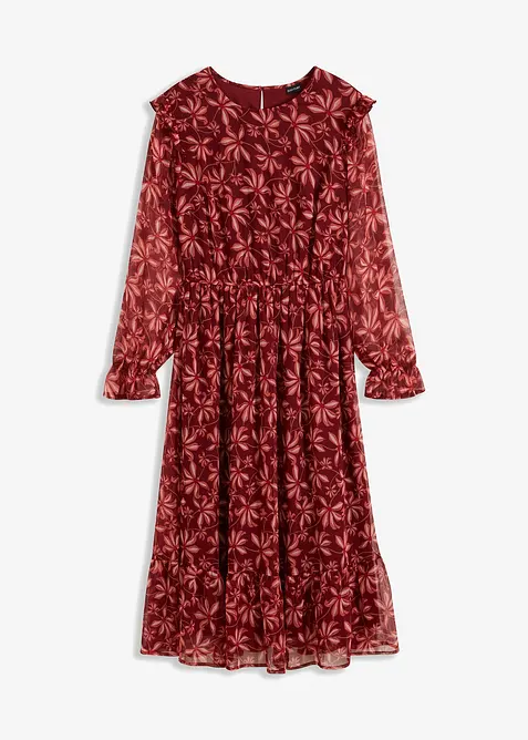 Mönstrad mellanlång klänning, bonprix