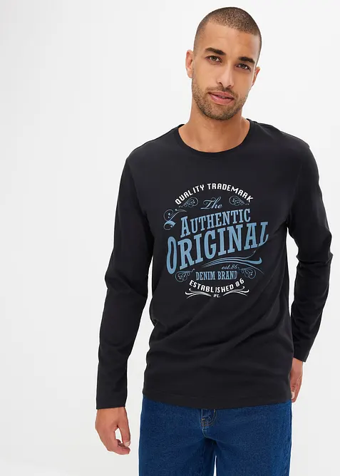 Långärmad T-shirt med ekologisk bomull (2-pack), bonprix