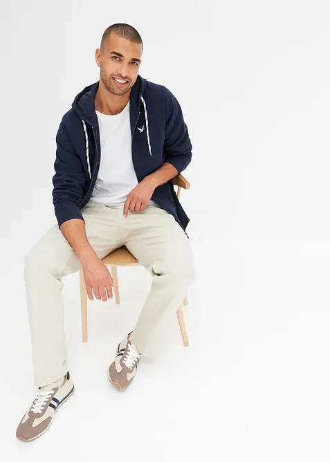 Munkjacka med kontrastf&auml;rgade detaljer, bonprix