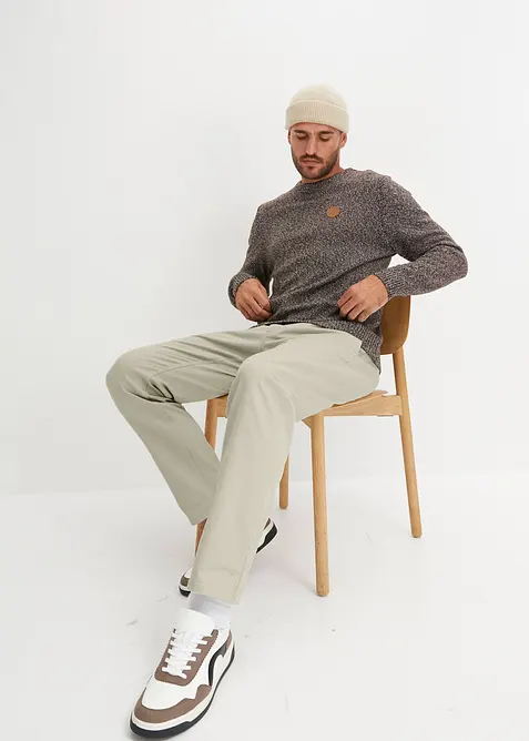 Rundhalsad tröja med bomull, bonprix