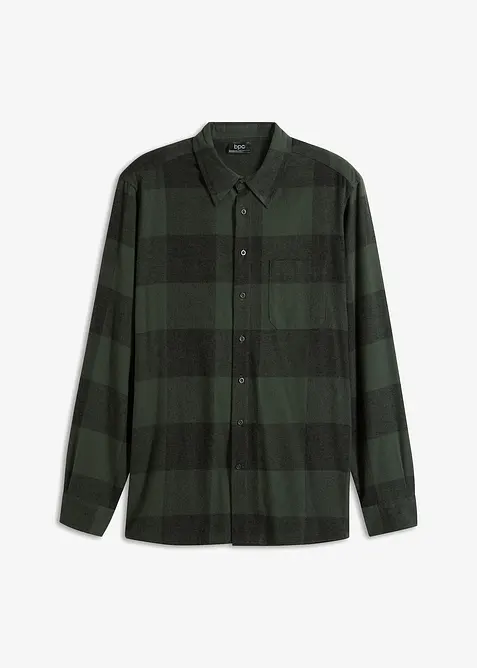 Långärmad flanellskjorta av mjuk bomull, bonprix