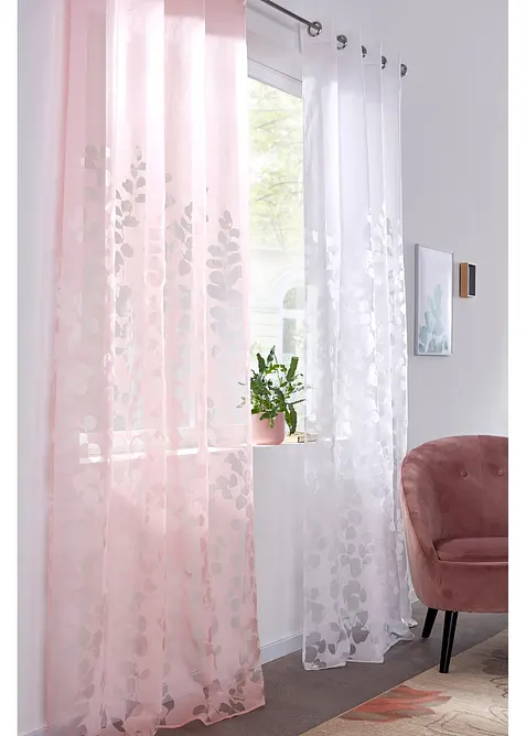 Gardin med burnout-blad (1-pack), bonprix