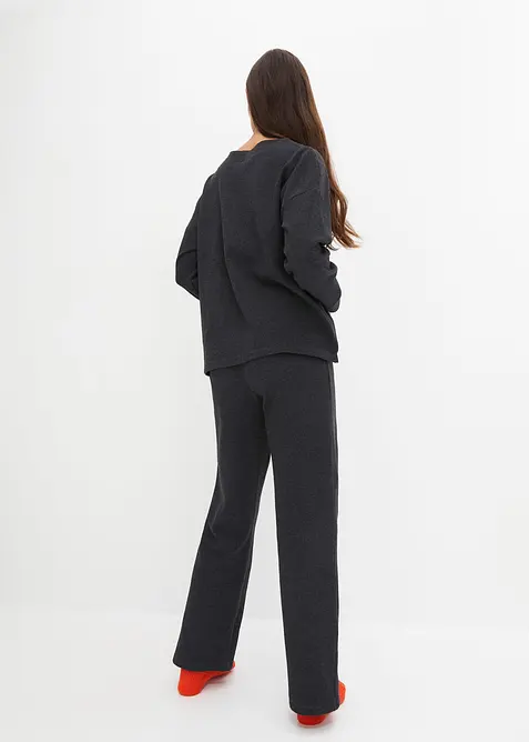 Tröja och byxa av jersey med struktur, bonprix