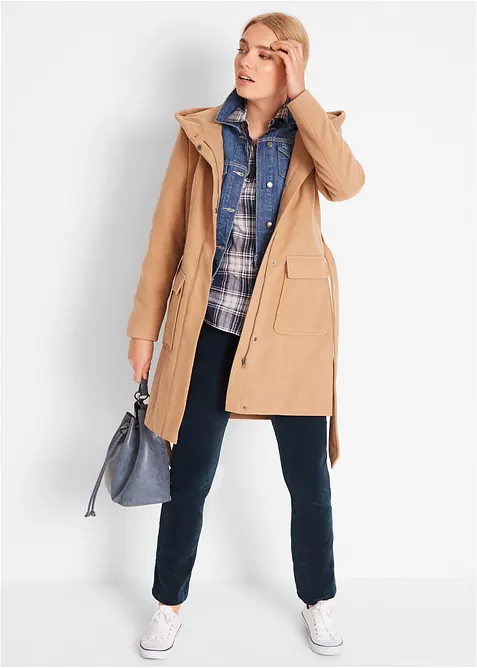 Stretchig manchesterbyxa, raka ben, bonprix