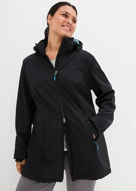 L&aring;ng funktionsjacka i softshell med teddyfleece, bonprix