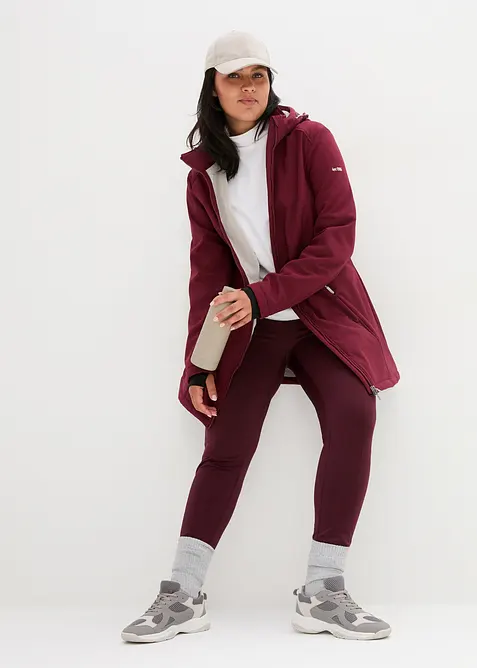 Lång funktionsjacka i softshell med teddyfleece, bonprix