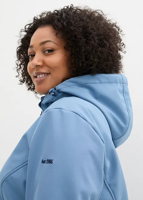 Lång funktionsjacka i softshell med teddyfleece, bonprix