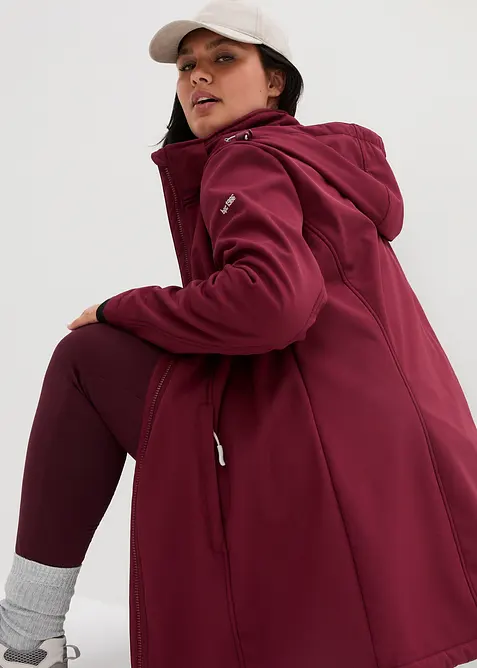 Lång funktionsjacka i softshell med teddyfleece, bonprix