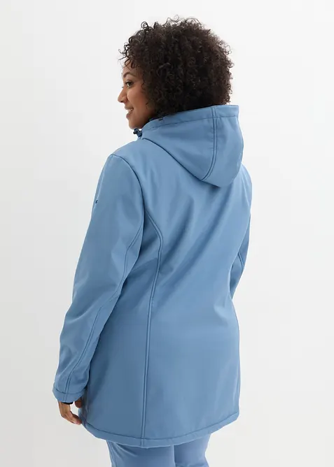 Lång funktionsjacka i softshell med teddyfleece, bonprix