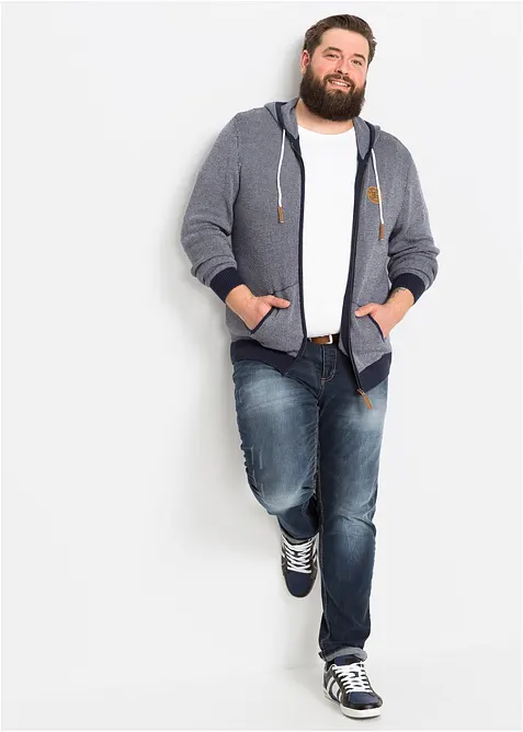 Cardigan med luva i ren bomull, bonprix