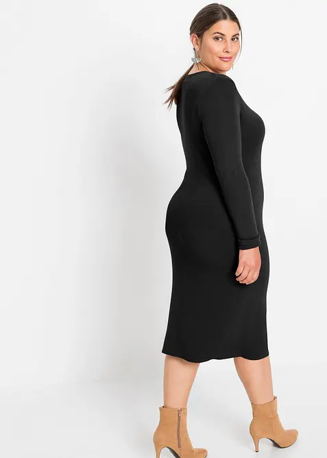 Stickad klänning av viskosmix, bonprix