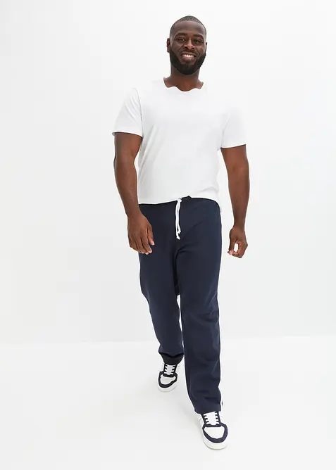 Joggingbyxa med kontrastfärgade detaljer (2-pack), avslappnad passform, bonprix