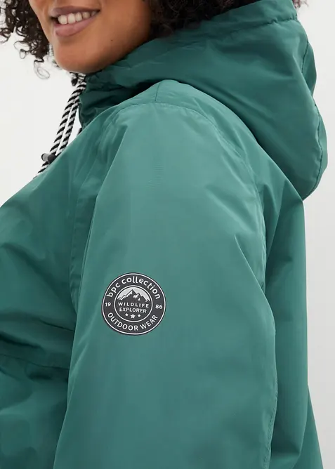 Vadderad mellanlång regnkappa, vattentät, bonprix