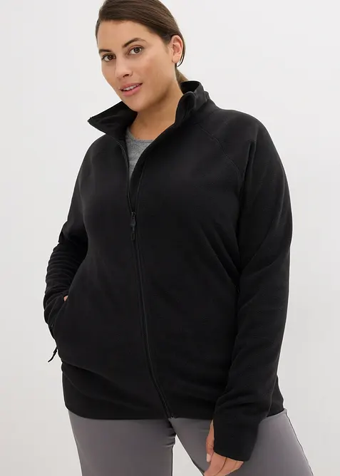 Fleecejacka med fickor med dragkedja, bonprix