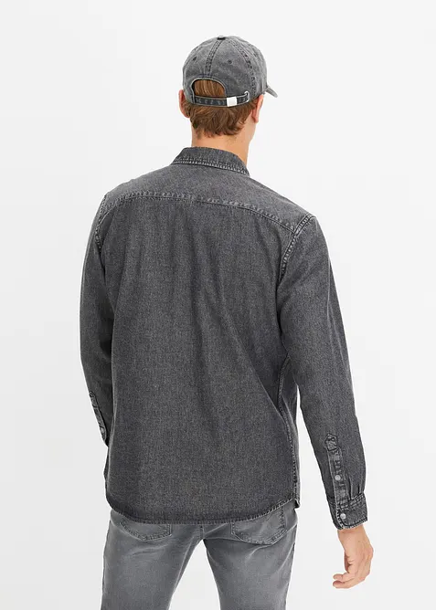 Jeansskjorta i ren bomull, bonprix