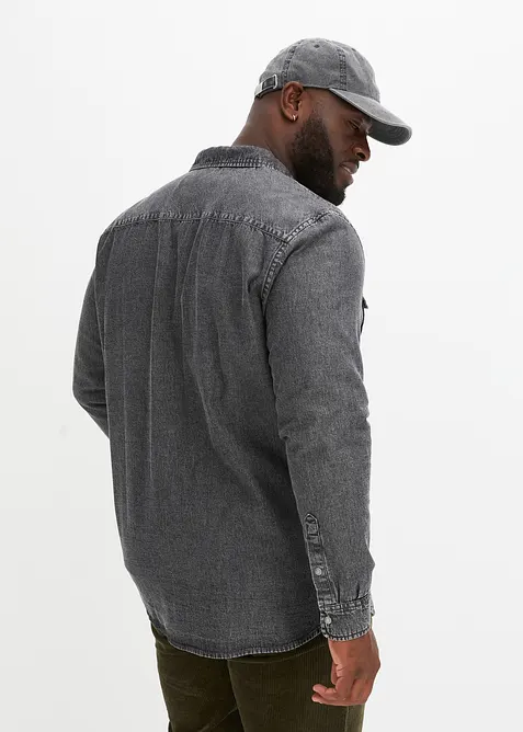 Jeansskjorta i ren bomull, bonprix