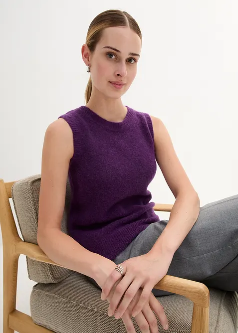 Slipover i ylleblandning med alpackaull, bonprix