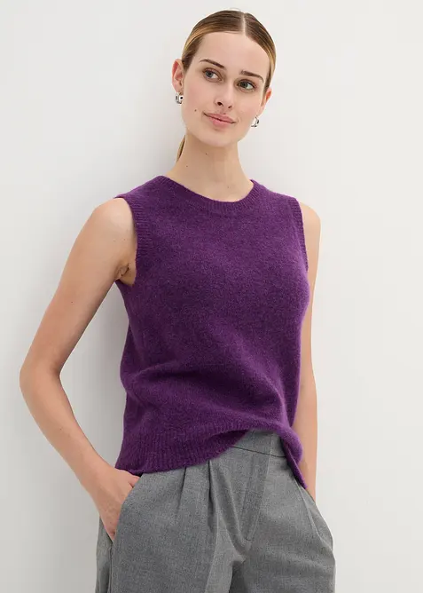 Slipover i ylleblandning med alpackaull, bonprix