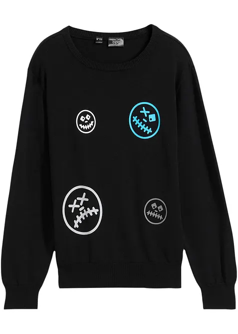 Finstickad tröja av ren bomull, bonprix